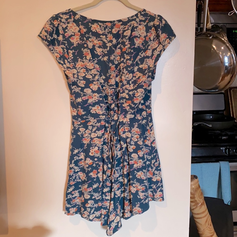 Teal Flowered Romper - image 3